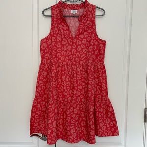 NWOT Mud pie sleeveless tiered dress with stand up ruffle collar sz small